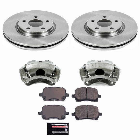 PowerStop OE Stock Replacement Low-Dust Ceramic Brake Pad, Rotor and Caliper Kit