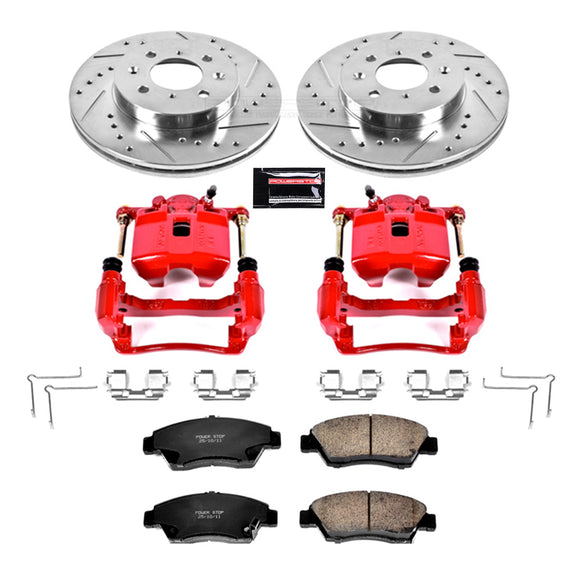 PowerStop Z23 Daily Driver Carbon-Fiber Ceramic Pads Drilled & Slotted Rotor & C