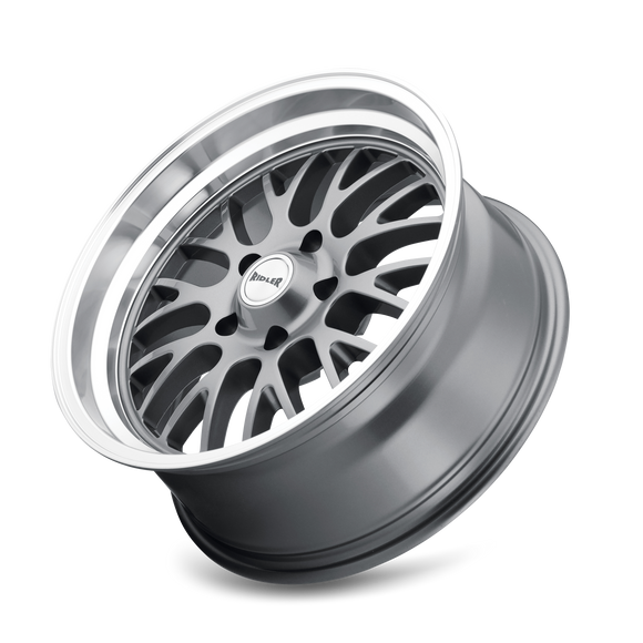 20x8.5 Ridler 607 Grey With Machined Lip 5x120.65 ET0 wheel rim