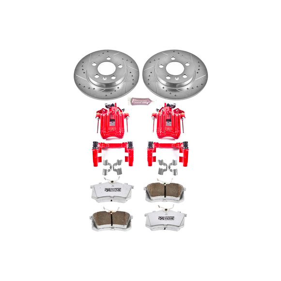 PowerStop Z26 Street Performance Ceramic Brake Pad, Drilled Slotted Rotor, and C