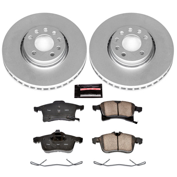 PowerStop Genuine Geomet Coated Rotor and Carbon-Fiber Ceramic Brake Pad Kit