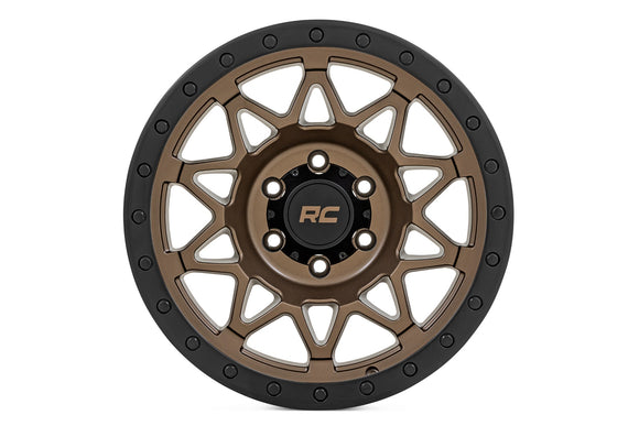 17x8.5 Rough Country 78 Series Bronze with Black Lip 6x135 ET0 Wheel Rim
