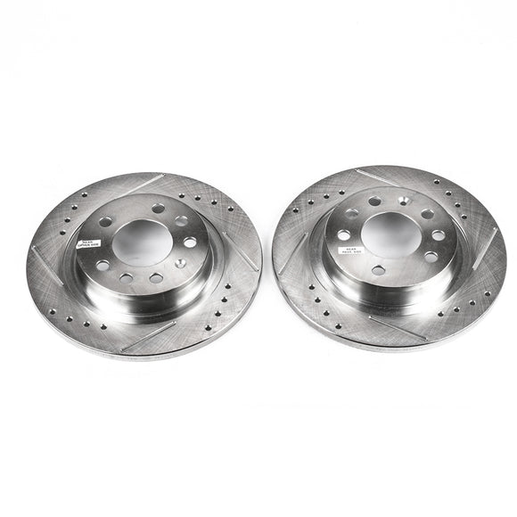 PowerStop Evolution Drilled Slotted Rotors Pair Rear For Pontiac Solstice