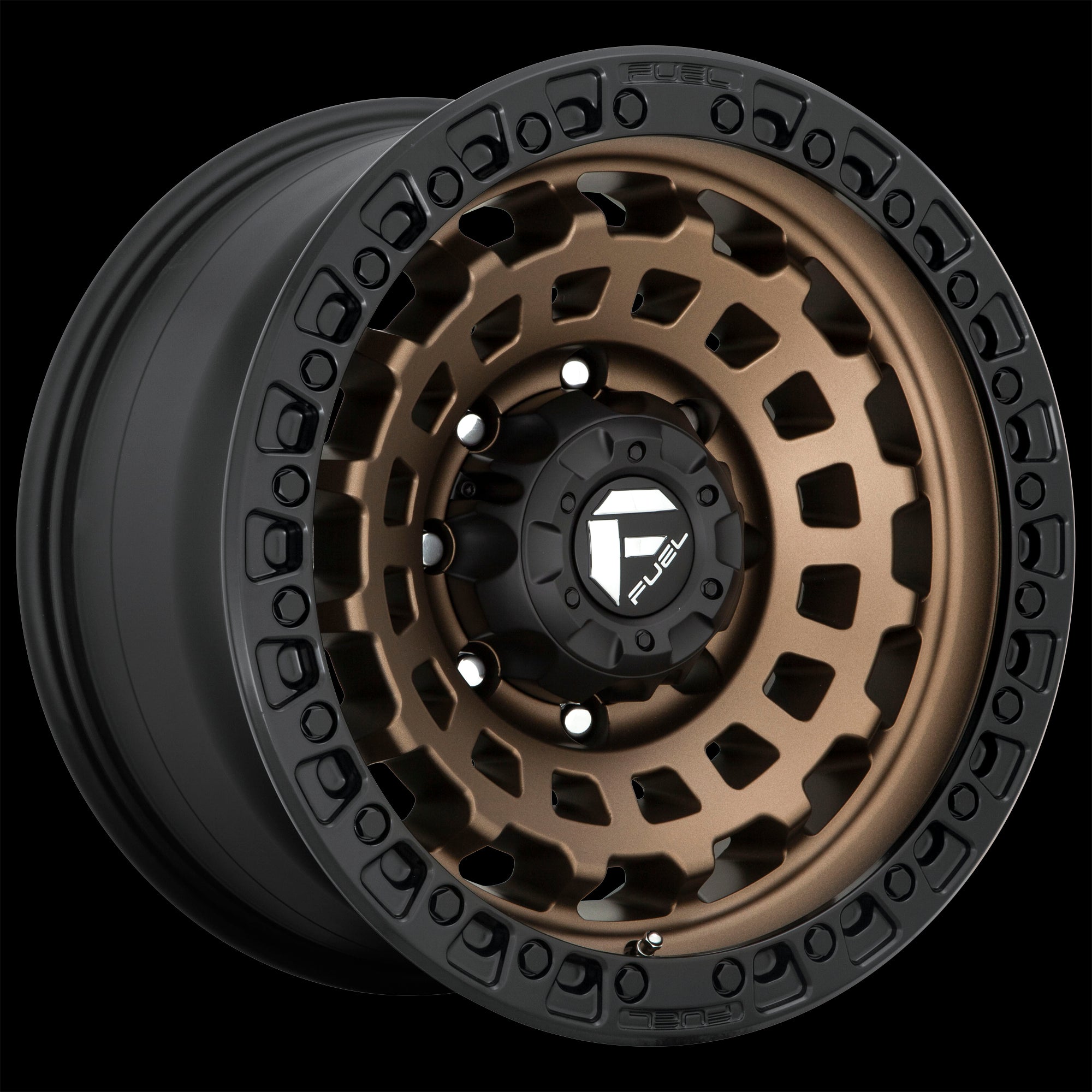 17X9 Fuel D634 Zephyr Matte Bronze Black Bead Ring 6X139.7 ET-12 wheel/rim