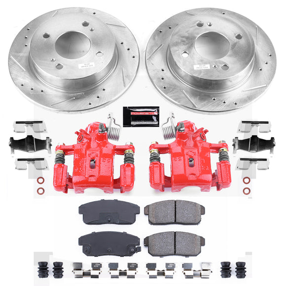PowerStop Z23 Daily Driver Carbon-Fiber Ceramic Pads Drilled & Slotted Rotor & C