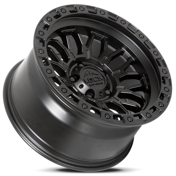 17x9 Lock Off-Road Combat Matte Black Matte Black Ring 6x139.7 ET1 Wheel