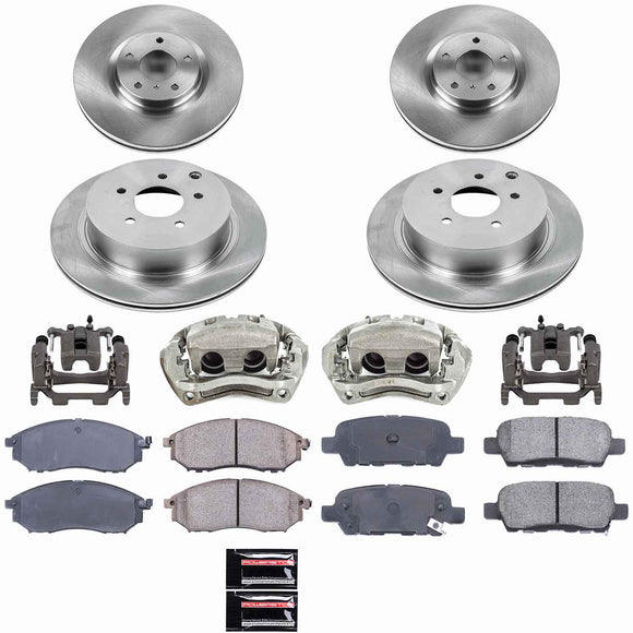 PowerStop OE Stock Replacement Low-Dust Ceramic Brake Pad, Rotor and Caliper Kit