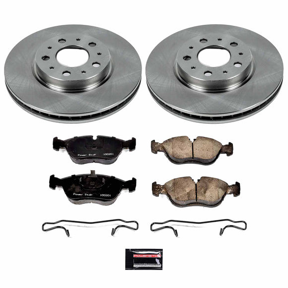 PowerStop OE Stock Replacement Low-Dust Ceramic Brake Pad and Rotor Kit