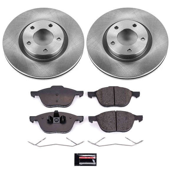 PowerStop OE Stock Replacement Low-Dust Ceramic Brake Pad and Rotor Kit