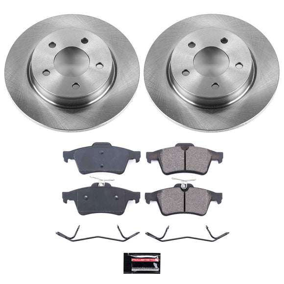 PowerStop OE Stock Replacement Low-Dust Ceramic Brake Pad and Rotor Kit