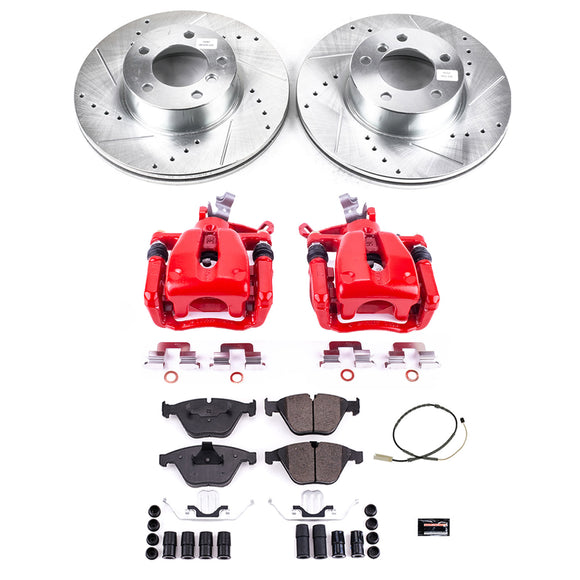 PowerStop Z23 Daily Driver Carbon-Fiber Ceramic Pads Drilled & Slotted Rotor & C