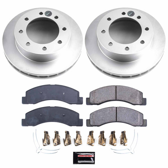 PowerStop Genuine Geomet Coated Rotor and Low-Dust Ceramic Brake Pad Kit