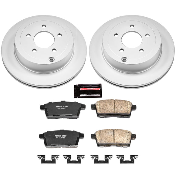 PowerStop Genuine Geomet Coated Rotor and Low-Dust Ceramic Brake Pad Kit