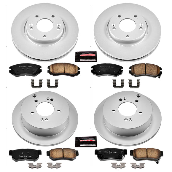 PowerStop Genuine Geomet Coated Rotor and Low-Dust Ceramic Brake Pad Kit