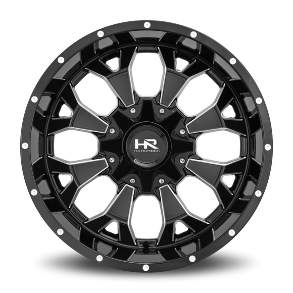20x12 Hardrock Devastator Gloss Black Milled 8x170 ET-51 wheel/rim
