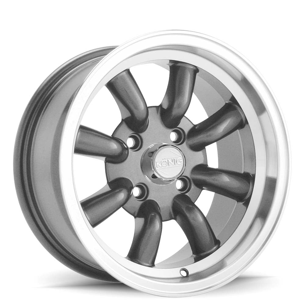 16x7 Konig Rewind Graphite/Machined Lip 4x114.3 4x4.5 ET0 Wheel Rim