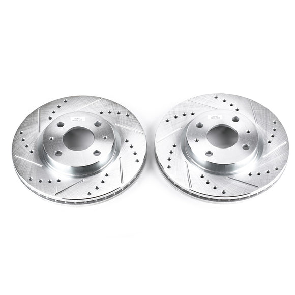 PowerStop Evolution Drilled Slotted Rotors Pair Front For Ford Focus
