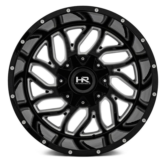 22x10 Hardrock Destroyer Gloss Black Milled 8x165.1 ET-25 wheel/rim