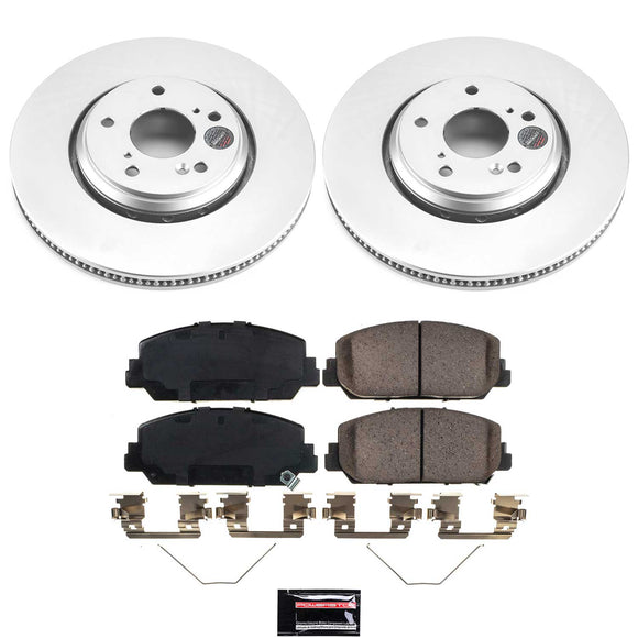 PowerStop Genuine Geomet Coated Rotor and Low-Dust Ceramic Brake Pad Kit