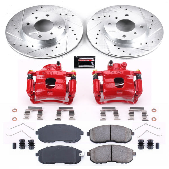 PowerStop Z23 Daily Driver Carbon-Fiber Ceramic Pads Drilled & Slotted Rotor & C