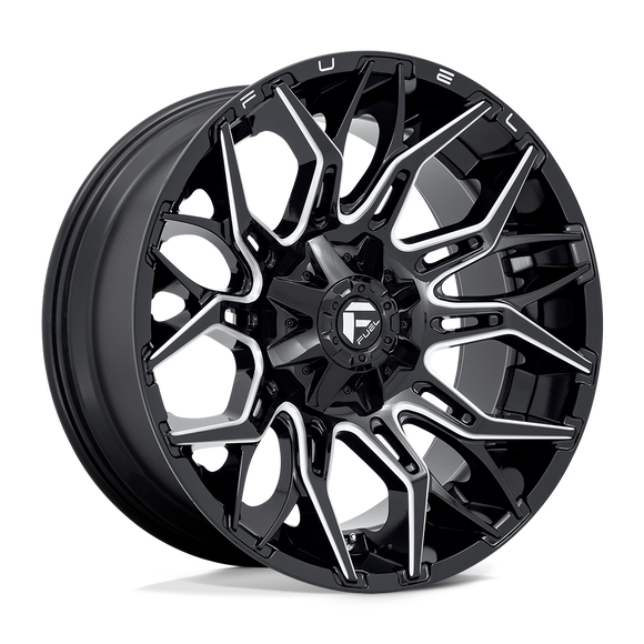 22x10 Fuel Off-Road D769 Twitch Gloss Black Milled 8x180 ET-18 CB124.2 Wheel Rim