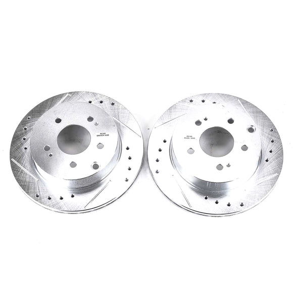 PowerStop Evolution Drilled Slotted Rotors Pair Rear For Mitsubishi Eclipse