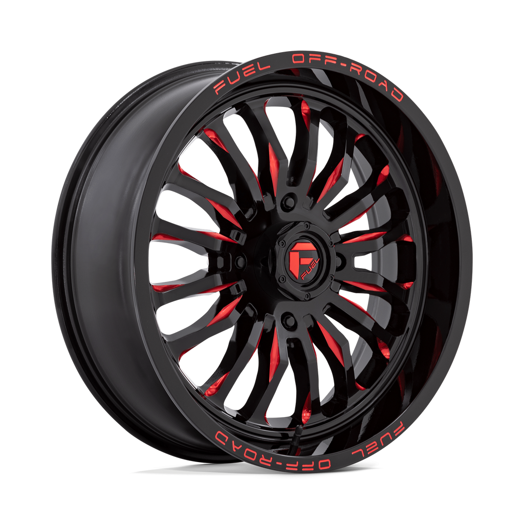 20X7 Fuel UTV D822 ARC UTV Gloss Black Milled Red 4X137 ET13 Wheel Rim ...