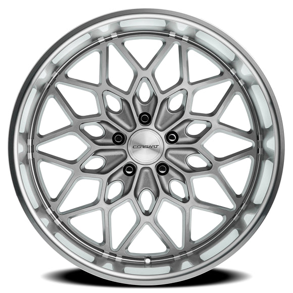 22x12 Corsart Gunner Gloss Brushed With Diamond Cut Lip 5x127 ET0 Wheel