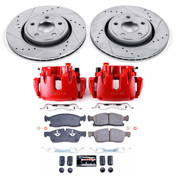 PowerStop Z23 Daily Driver Carbon-Fiber Ceramic Pads Drilled & Slotted Rotor & C