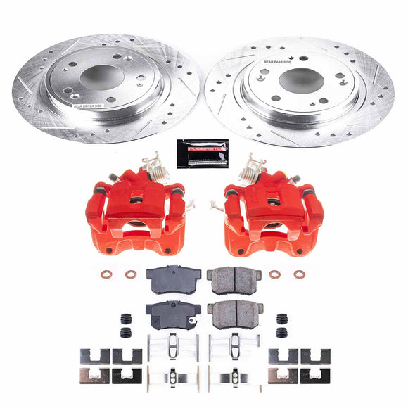 PowerStop Z23 Daily Driver Carbon-Fiber Ceramic Pads Drilled & Slotted Rotor & C