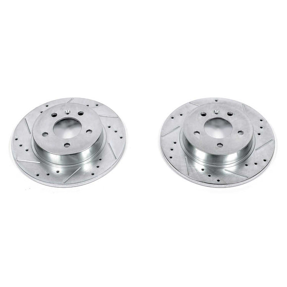 PowerStop Evolution Drilled Slotted Rotors Pair Rear For Buick Lucerne