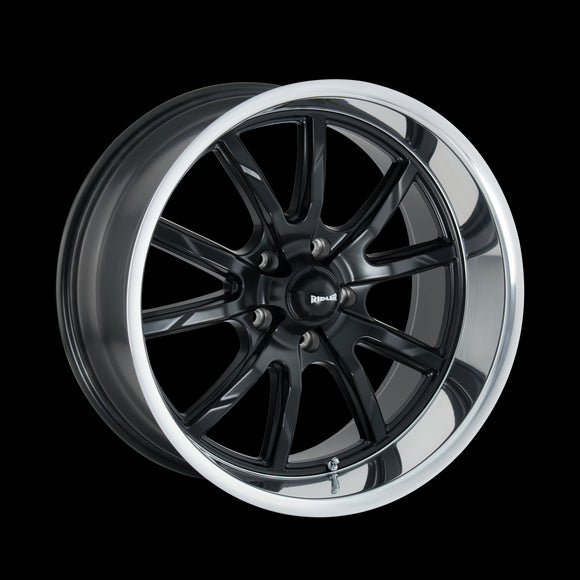 18x8 Ridler 650 Matte Black/Polished Lip Wheel/Rim 5x120.65 5-120.65 18-8
