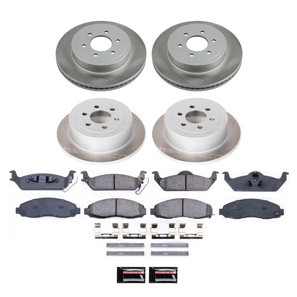 PowerStop Semi-Coated Rotor and Low-Dust Ceramic Brake Pad Kit