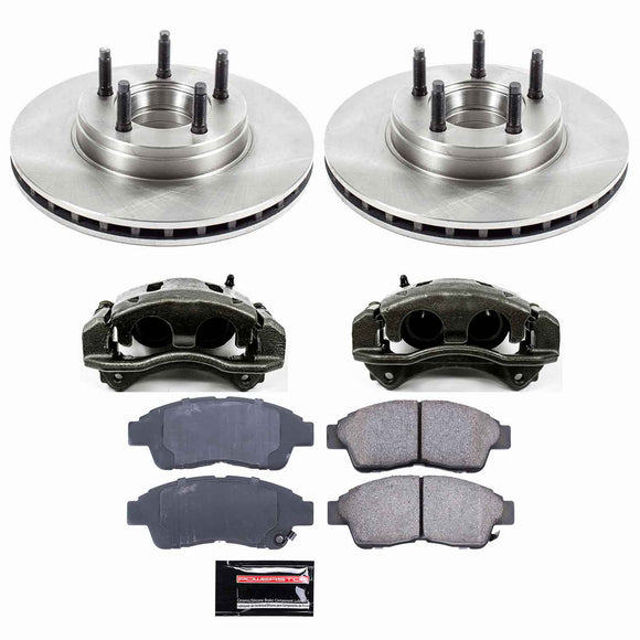 PowerStop OE Stock Replacement Low-Dust Ceramic Brake Pad, Rotor and Caliper Kit