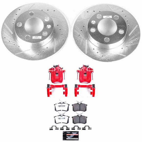 PowerStop Z26 Street Performance Ceramic Brake Pad, Drilled Slotted Rotor, and C