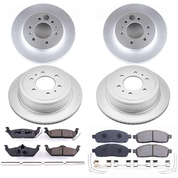 PowerStop Genuine Geomet Coated Rotor and Low-Dust Ceramic Brake Pad Kit