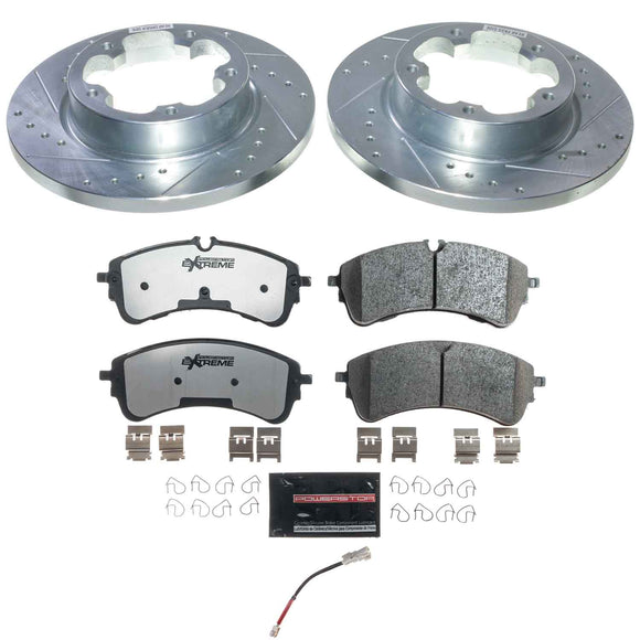 PowerStop Z36 Carbon-Fiber Ceramic Brake Pad with Drilled and Slotted Rotor Kit