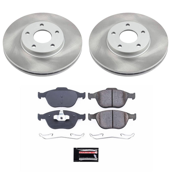PowerStop Semi-Coated Rotor and Low-Dust Ceramic Brake Pad Kit