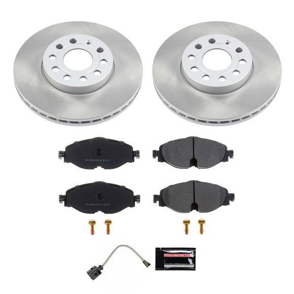 PowerStop Semi-Coated Rotor and Low-Dust Ceramic Brake Pad Kit