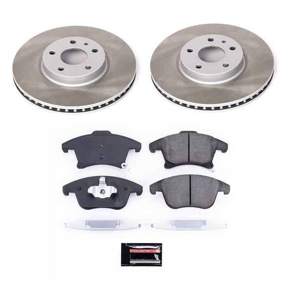 PowerStop Semi-Coated Rotor and Low-Dust Ceramic Brake Pad Kit
