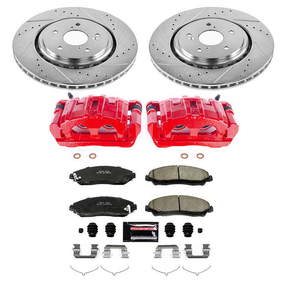 PowerStop Z23 Daily Driver Carbon-Fiber Ceramic Pads Drilled & Slotted Rotor & C