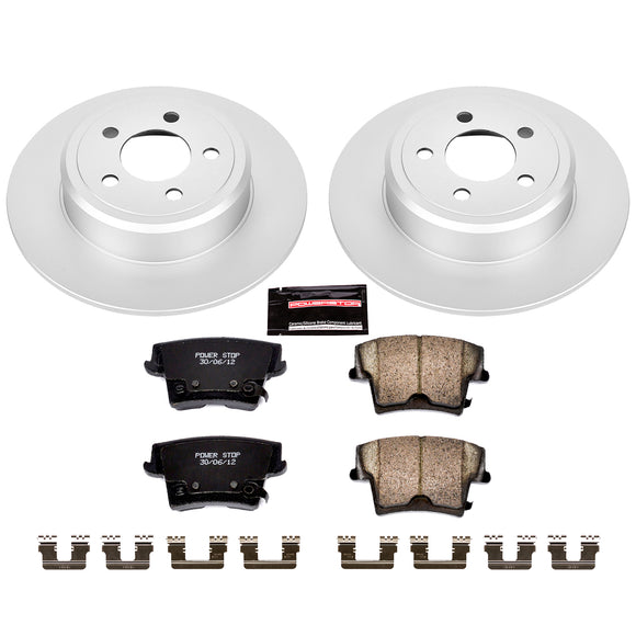 PowerStop Genuine Geomet Coated Rotor and Low-Dust Ceramic Brake Pad Kit