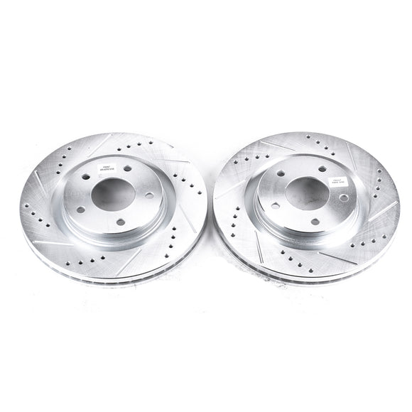 PowerStop Evolution Drilled Slotted Rotors Pair Front For Nissan Juke