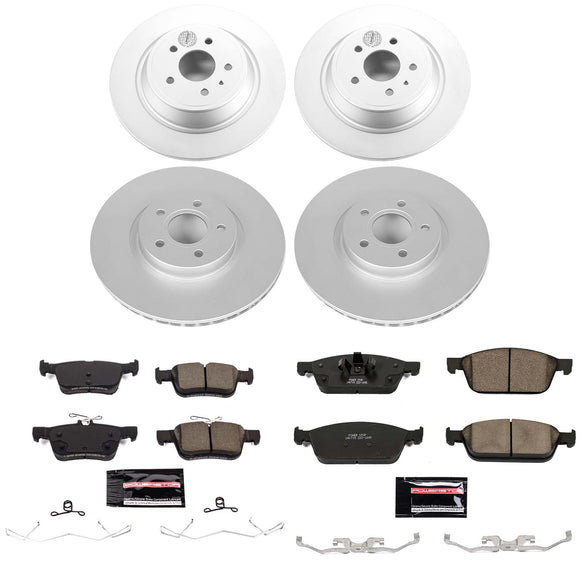 PowerStop Genuine Geomet Coated Rotor and Carbon-Fiber Ceramic Brake Pad Kit