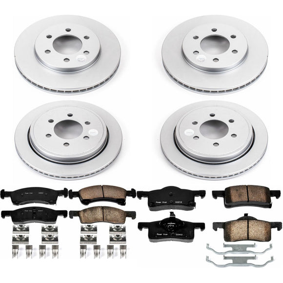 PowerStop Genuine Geomet Coated Rotor and Low-Dust Ceramic Brake Pad Kit