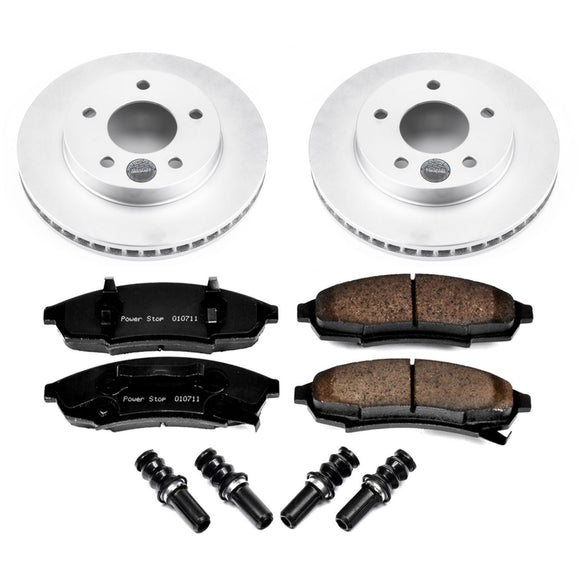 PowerStop Genuine Geomet Coated Rotor and Low-Dust Ceramic Brake Pad Kit