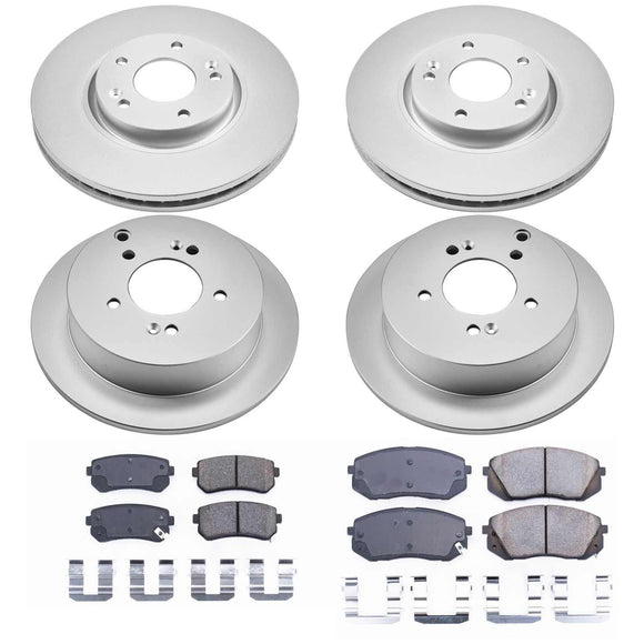 PowerStop Genuine Geomet Coated Rotor and Low-Dust Ceramic Brake Pad Kit