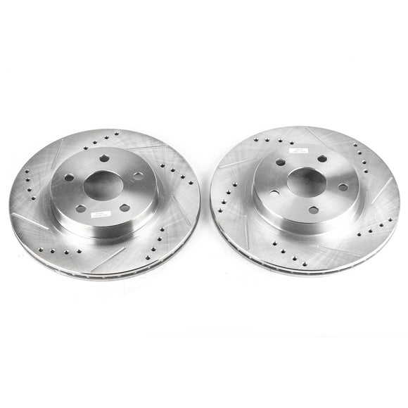 PowerStop Evolution Drilled Slotted Rotors Pair Front For Toyota RAV4