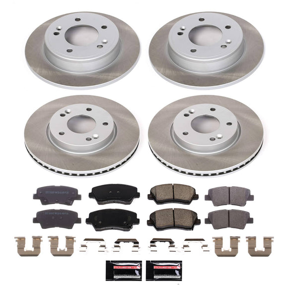 PowerStop Semi-Coated Rotor and Low-Dust Ceramic Brake Pad Kit