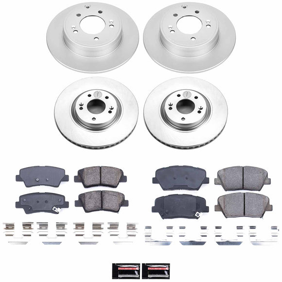 PowerStop Genuine Geomet Coated Rotor and Low-Dust Ceramic Brake Pad Kit